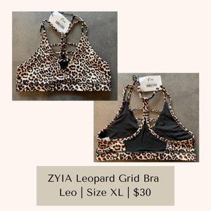 ZYIA Leopard Grid Bra Size XL